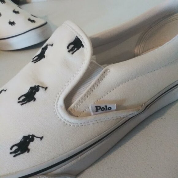 Polo Ralph Lauren men\'s size 13 keaton-slip on white shoes main image 7